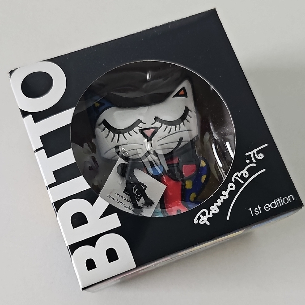 Romero Britto Cat Figurine - Multicolor